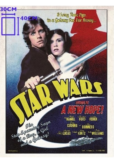 Star Wars Luke And Leia Color Glass Poster