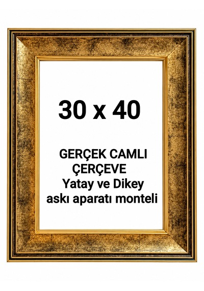 30 X 40 Fotograf Resim Belge Serifika Diploma Çerçevesi Gerçek Camlı 014