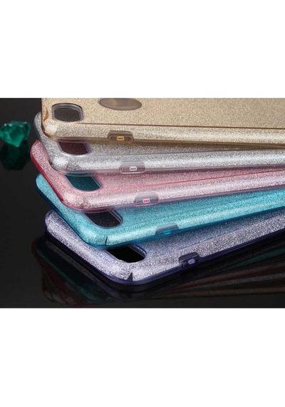 Apple Uyumlu iPhone 8 Plus Kılıf Zore Shining Silikon Mavi