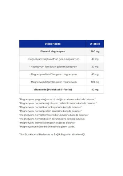 Magnezyum Complex 60 Tablet X 2 Adet