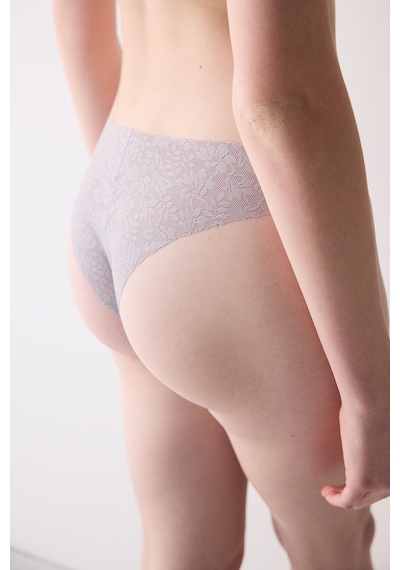 Penti Invisible Lazer Kesim Lacy Dantel Gri Brazilian Külot