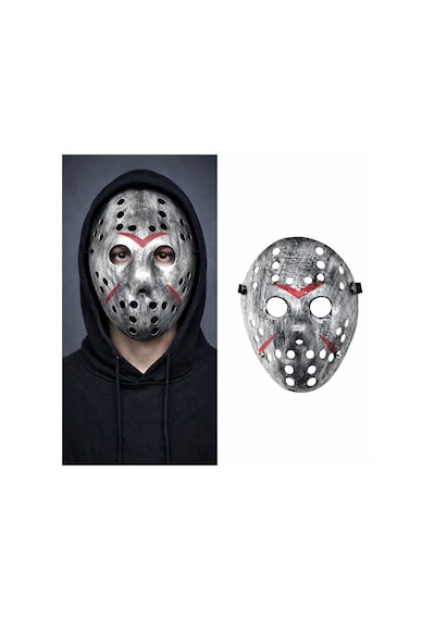 Jason - 286 - Maskesi Hannibal Maskesi Metal Gümüş Renk - Edntrend - 20x25 Cm