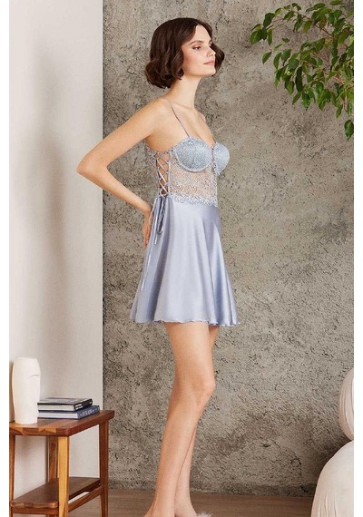 Pierre Cardin 6005 Kadın Saten Dantelli 6'lı Set-mist Mist