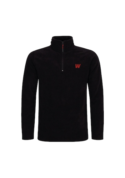 Walke Premium Erkek Yarım Fermuarlı Outdoor Spor Polar Ceket Siyah