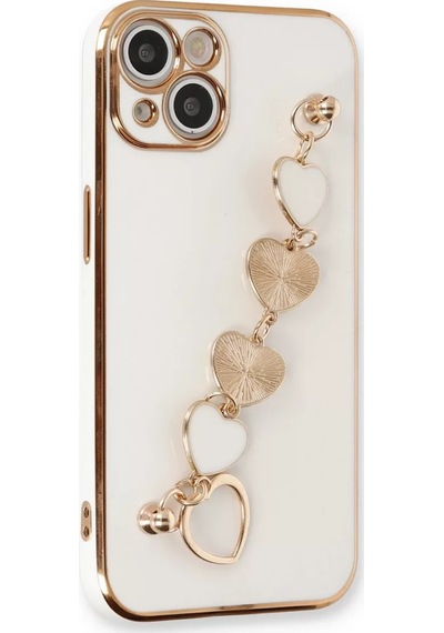 Newface Apple Apple iPhone Uyumlu  14 Plus Kılıf Esila Silikon - Beyaz