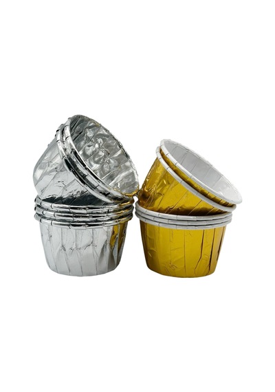 Gold Ve Silver Muffin Kek Kapsülü Altın Gümüş 50li - V Kağıt Çok Renkli Diğer