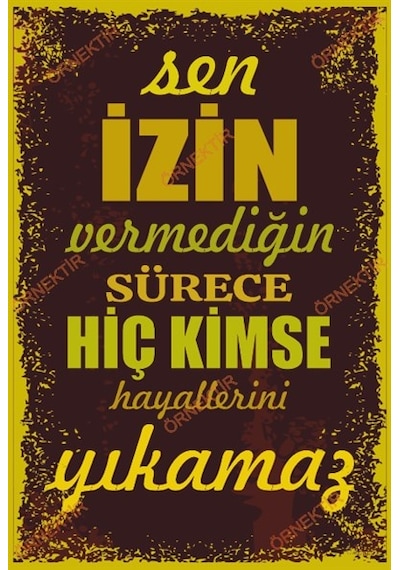 Sen izin vermediğin sürecek hiç kimse hayallerini yıkamaz duvar y