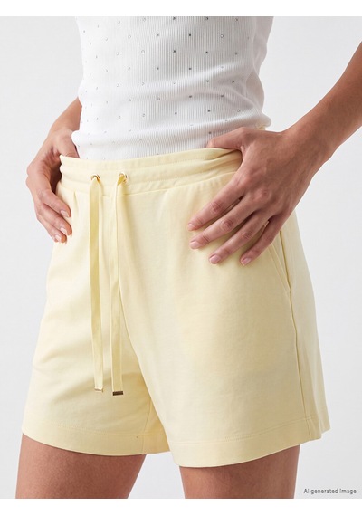 Lcwaıkıkı Basic Bej Beli Lastikli Soft Touch Kadın Şort