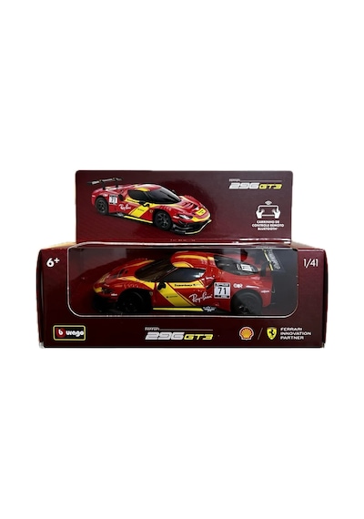 Bburago 1:41 Ferrari 296 Gt3 Uzaktan Kontrol Işıklı Metal Model Araba Diecast Shell X Ferrari