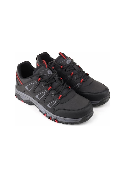 Erkek Outdoor Bağcıklı Kaymaz Taban Sneaker Ayakkabı Siyah - Kırmızı