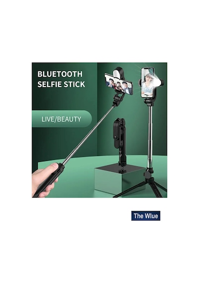 Ultra Thin 3in1 Bluetooth Kumandalı Ayaklı Led Selfie Çubuğu 100