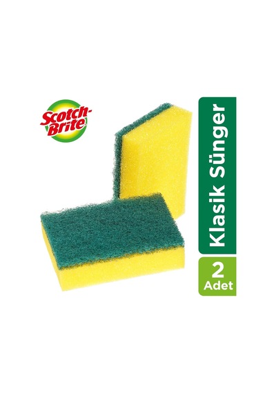 Scotch-brite 1755948 Yeşil Klasik Bulaşık Süngeri 2'li, Normal