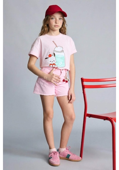 Defacto Gabardin Şort Kız Çocuk H1514a826hspn343 Pembe-pn343