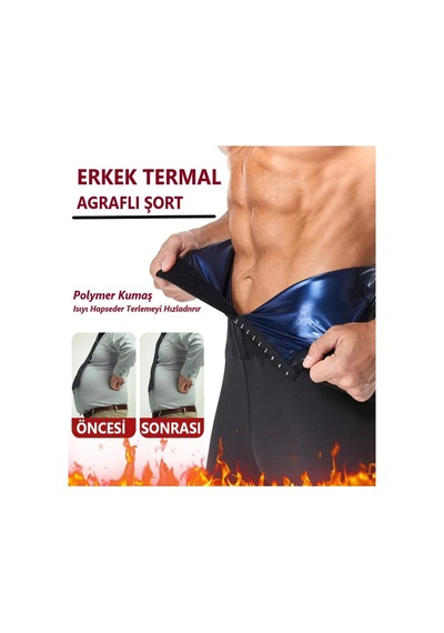 Mistirik Sauna-şort Korse Terleten Iki Beden Incelten İçi Termal Şort Siyah