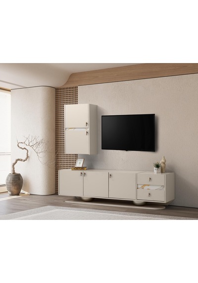 Erva Modern Dolaplı Tv Ünitesi 180 45 55 Vizon