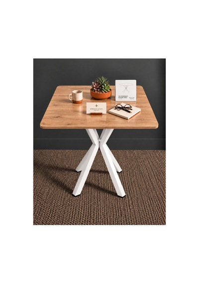 Mutfak Cafe Balkon Bahçe Restoran Yemek Masası 70x70 Beyaz Çam Kare Beyaz - Atlantik Çam Beyaz - Atlantik Çam