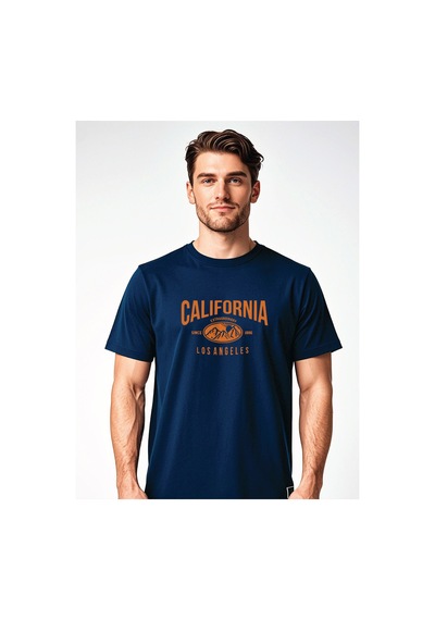 North Whiskers California Los Angeles Dağ Figürlü Outdoor Lacivert Unisex %100 Pamuk T-shirt Lacivert - 875714904 Lacivert - 875714904 Lacivert