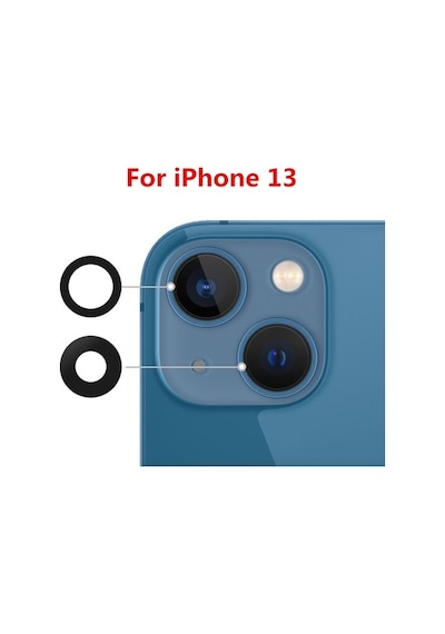 Apple Uyumlu iPhone 13 Arka Kamera Camı (Sadece Çıtasız Kamera Camı)