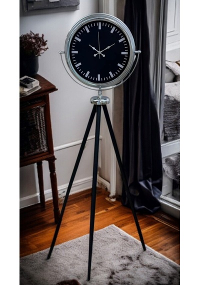 Büro Ev Ofis Hediyesi İçin Trend Krom Tripod Ayaklı Saat Diğer