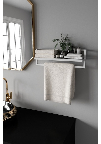 Aju Havluluk Banyo Rafı Havlu Askısı Şal Aksesuar Bakım Ürünleri Banyo Mutfak Düzenleyicii Beyaz