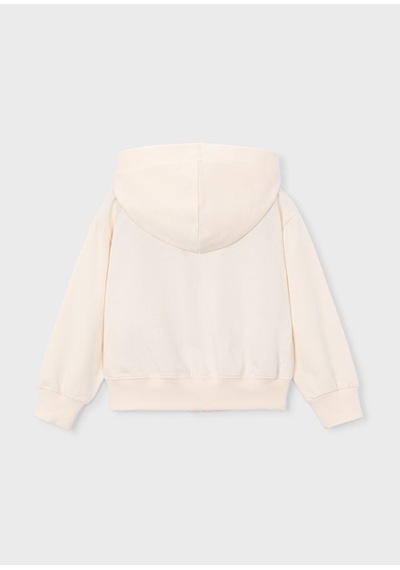 Kız Çocuk Fermuarlı Kapüşonlu Sweatshirt 3457 Krem