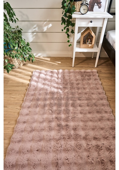 Yünteks Bubble Kabartmalı Peluş Post Halı 120x180 Pudra