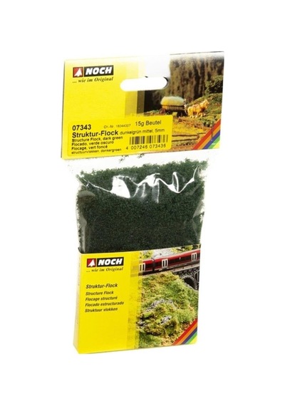 Noch 7343 Dokulu Flock, Koyu Yeşil, 5 Mm. 15 Gram Diorama Malzemesi-54610