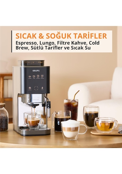 Krups Coffee Crush Experience Tam Otomatik Çekirdekten Fincana Espresso Kahve Makinesi -
