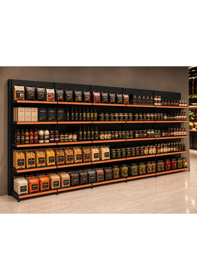 Market Rafı Ekonomik 5'li Bazasız Duvar Ünitesi- 40a/30 4 - H:220 Cm 40x60 Cm-antrasit Gri Çok Renkli