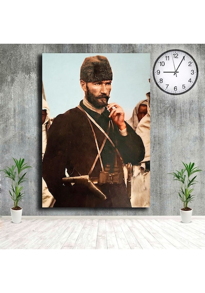 Trablusgarp Savaşı Atatürk Tablosu Sakallı Mustafa Kemal Kanvas T