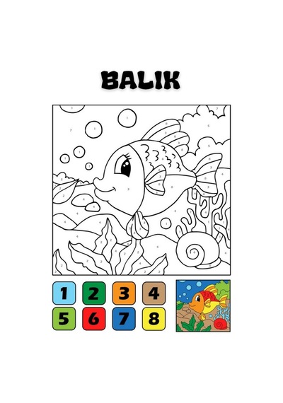 Çocuklar İçin Sayılarla Boyama Seti Sevimli Hayvanlar