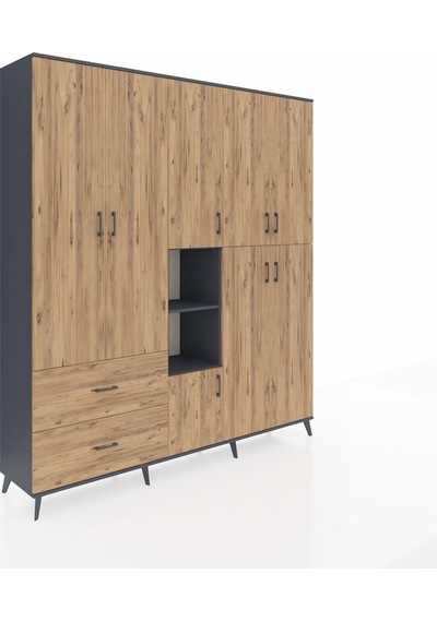 Hyperion Dolap 12 Raflı 2 Çekmeceli Tek Askılı 220x44x243 Antrasit-çam/çam Atlas Çam/atlas Çam Hyperion Dolap 12 Raflı 2 Çekmeceli Tek Askılı 220x44x243 Antrasit-çam/çam Atlas Çam/atlas Çam