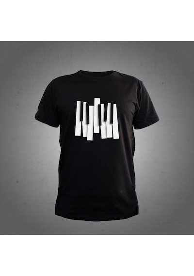 Herşey Nota Piyano Siyah Tshirt 001