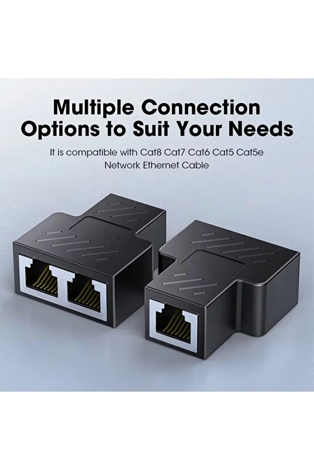 1 Giriş 2 Çıkış Ethernet Çoğaltıcı Gigabit Destekli Rj45 Cat5e/cat6/7/8 Ethernet Internet Lan Ağı Rj45 Adaptörü