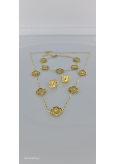 Günlük Gold Çelik Takı Seti Gümüş - Rose Gold