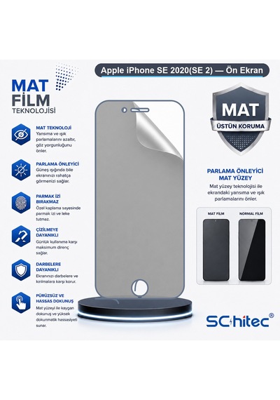 Apple iPhone Se 2020 Se 2 Uyumlu Ön Yüzey Mat Hidrojel Ekran Koruyucu 06766652