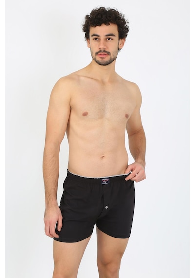 İbrahim Burak Etiler Collection Moda Çizgi Erkek Penye Boxer Siyah 40091