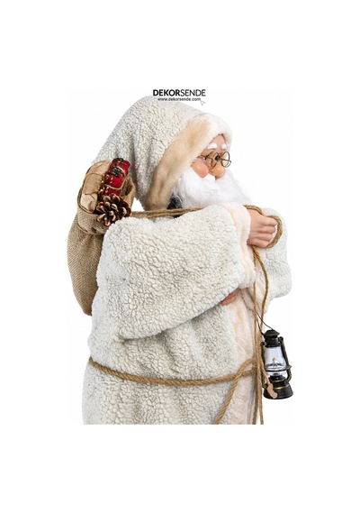 Yılbaşı Noel Baba Kürklü Bej 90 Cm