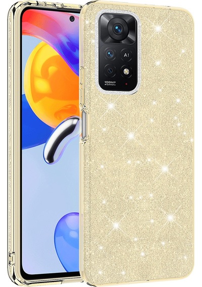 Xiaomi Redmi Note 11 Pro 5g Kılıf Zore Shining Silikon Gold
