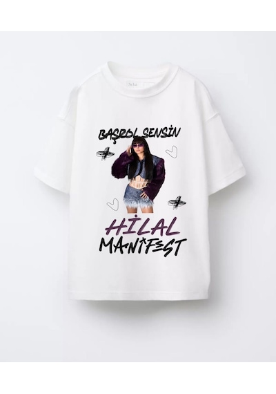 Sea Bubbles Manifest Hilal Kız Çocuk Tişört St10429 Beyaz