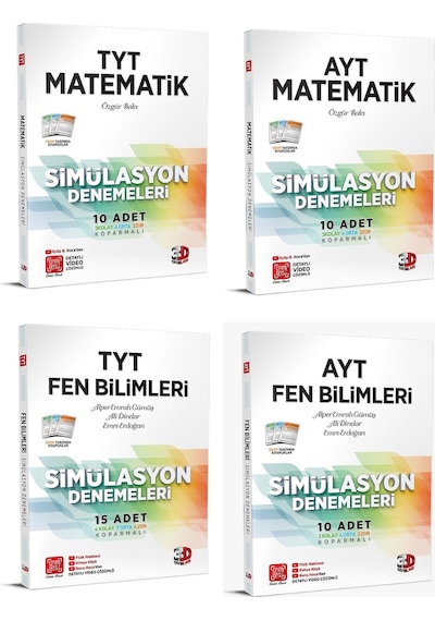 3D Yayınları Tyt Ayt Matematik + Fen Bilimleri Deneme Seti 2023