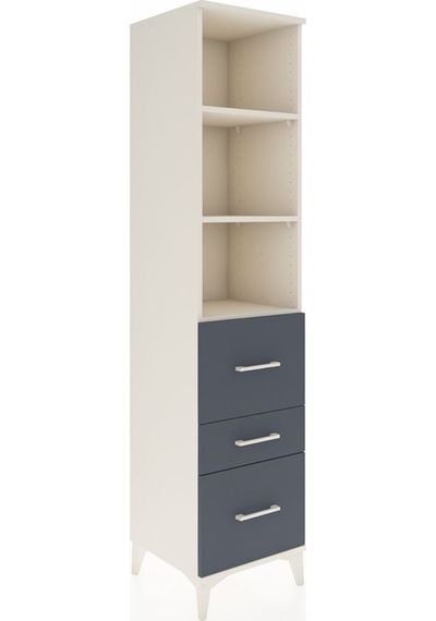 Hyperion Dolap 3 Raflı 3 Çekmeceli 44x44x195 Aytaşı-antrasit Aytaşı