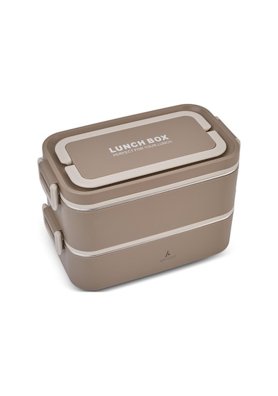 Aryıldız Bento Lunch Box 2000ml Saklama Kabı Ve Sosluk Kahverengi