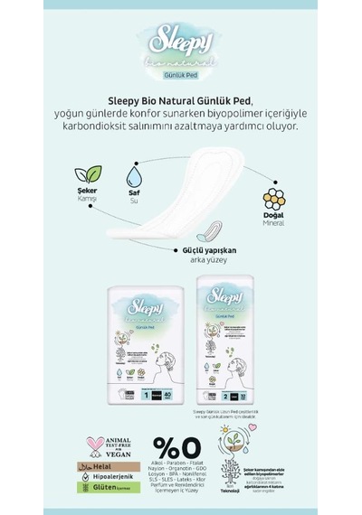 Sleepy Bio Natural Günlük Ped 40'lı 7 Al 6 Öde Ve Rosıe