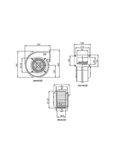 Aircol Aks 140-60 Salyangoz Radyal  Fan