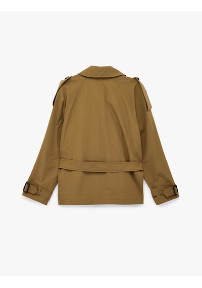 Koton Uzun Kollu Düğmeli Cepli Kruvaze Kemerli Gabardin Kısa Trençkot Haki 6sak00081ew Haki Koton Uzun Kollu Düğmeli Cepli Kruvaze Kemerli Gabardin Kısa Trençkot Haki 6sak00081ew Haki