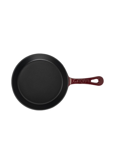 Lava Döküm Yuvarlak Kızartma Tavası Yekpare Saplı. Çap Ø 20cm. Bordo