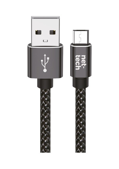 Nettech Nt-dc02 İp Örgü 300 Cm Micro Şarj Ve Data Kablosu Siyah
