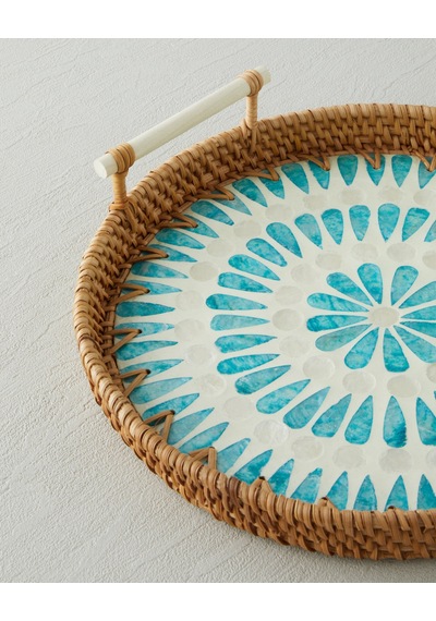 English Home Florence Rattan Tepsi 28 Cm Kahverengi