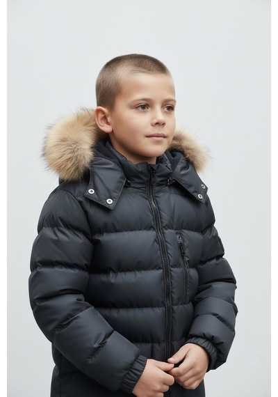 Benitto Kids Erkek Çocuk Şişme Mont 51334 Siyah